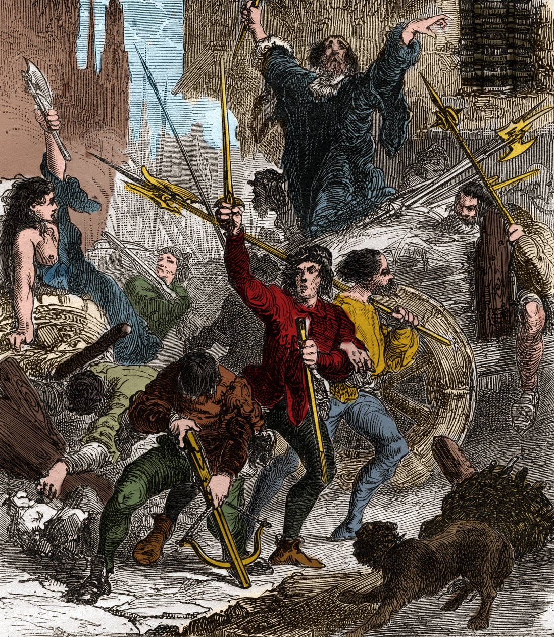 Revolta dos Maillotins contra os impostos: ascensão popular que ocorreu sob o reinado do rei Carlos VI de Valois em 1382. de Unknown artist