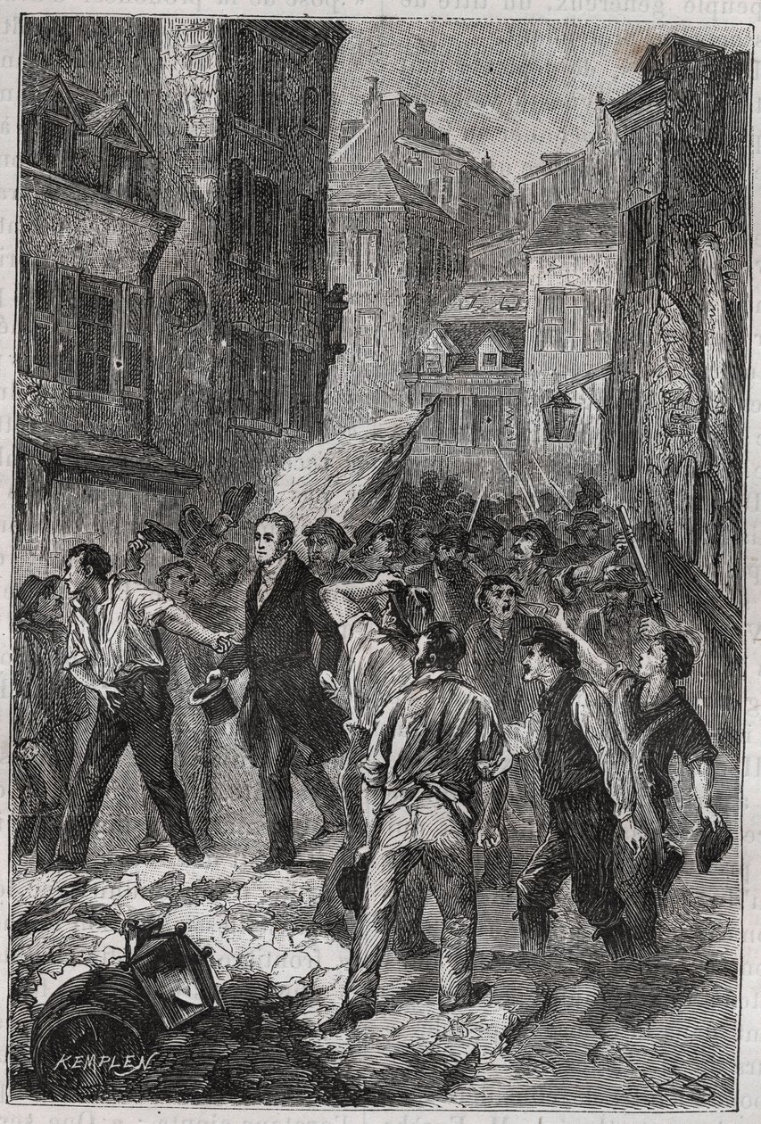 Revolta dos canuts em Lyon em 1831 - Louis Bouvier-Dumolart (Dumolard) (Bouvier Dumolart) prefeito e deputado de Lyon libertado de Unknown artist