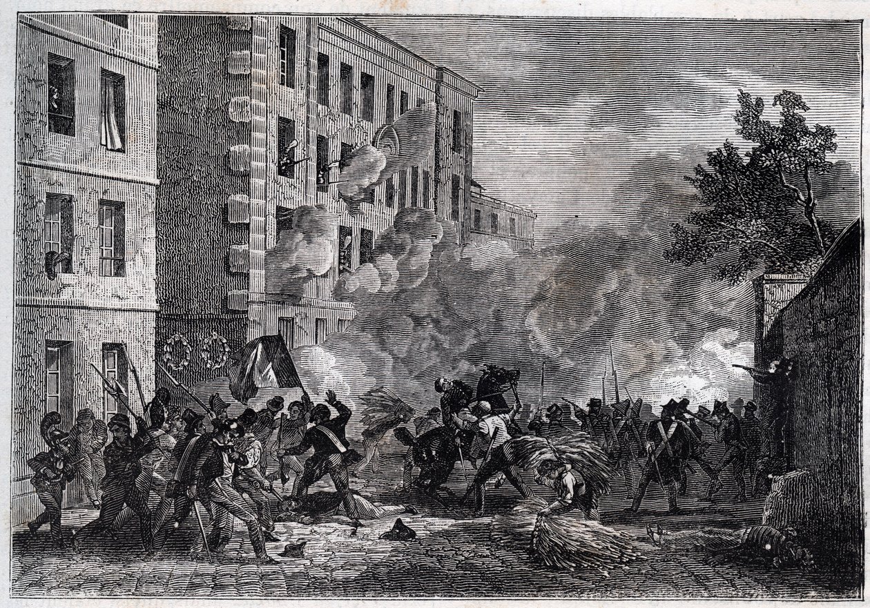 Revolução 1830 - Morte do politécnico Louis Vaneau (Vanneau de Unknown artist