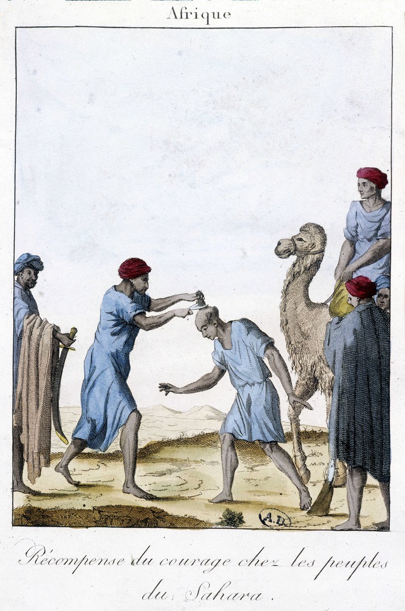 Recompensa pela Coragem entre os Povos do Saara - Gravura de Unknown artist