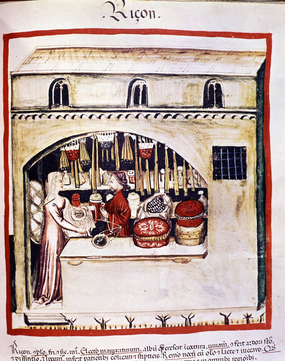 Vendedor de arroz - em Tacuinum Sanitatis de Unknown artist