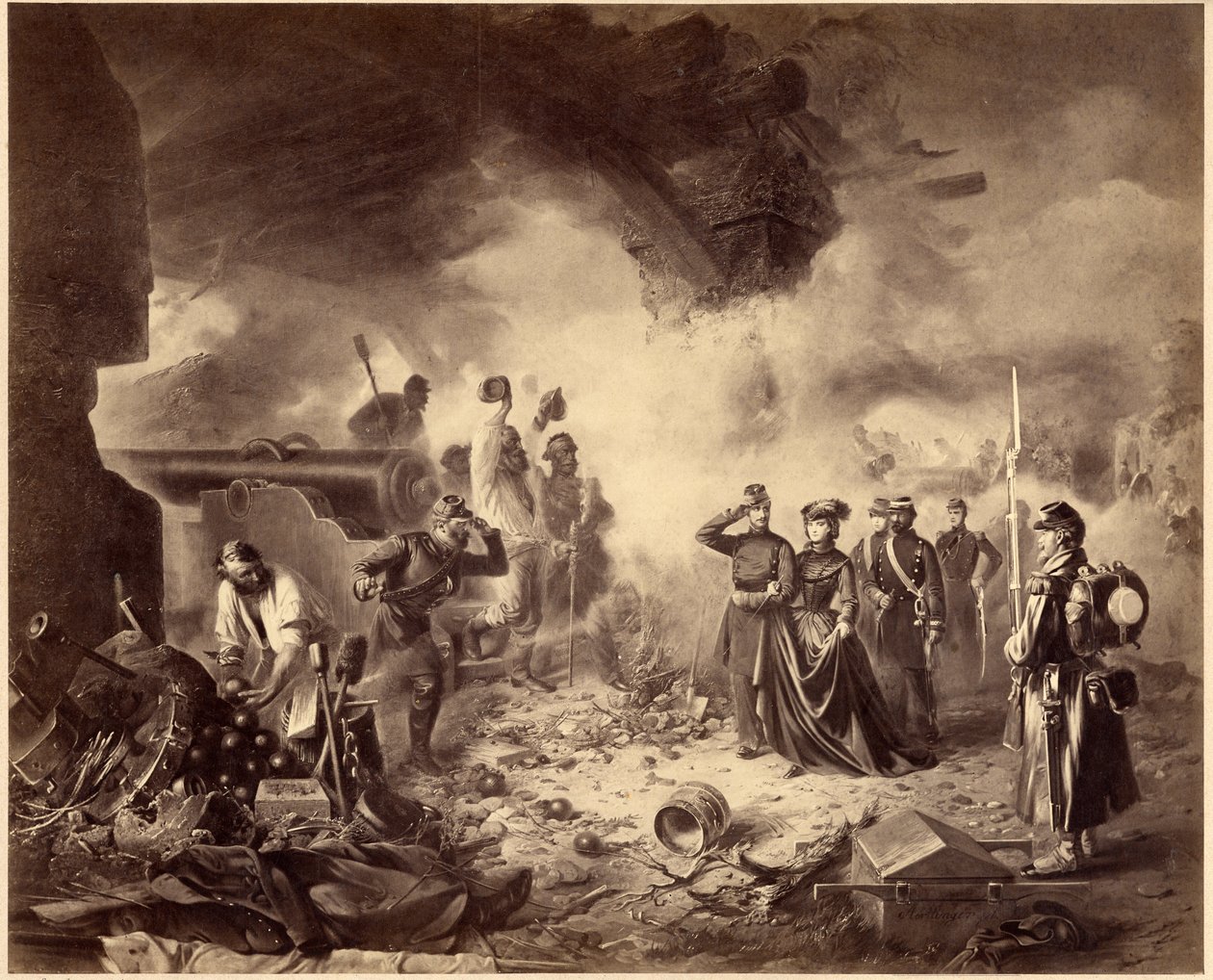 Risorgimento - o cerco de Gaeta, 1860-1861. Era da unificação, Itália, século XIX. Marie-Sophie de Unknown