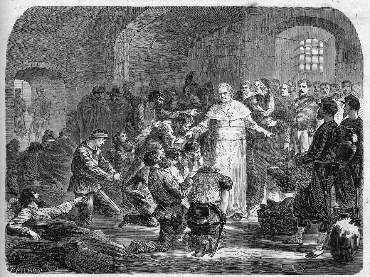 Risorgimento: Papa Pio IX (Giovanni Maria Mastai Ferretti tornou-se Pio IX ou Pio IX de Unknown artist