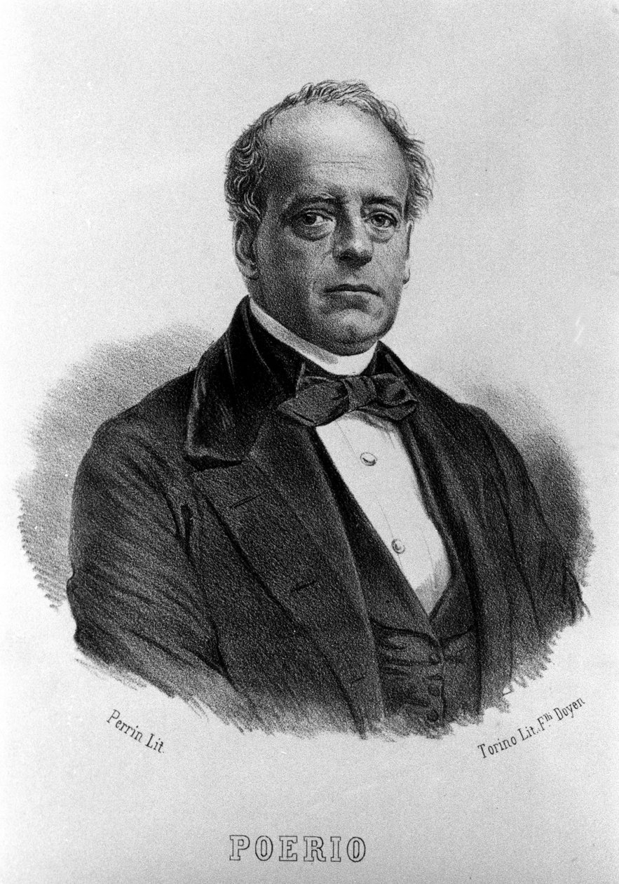 Risorgimento: retrato de Carlo Poerio (1803-1867), revolucionário italiano. Gravura do século XIX. de Unknown artist