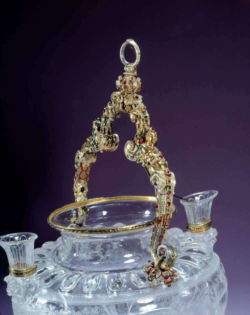 Cabo de vaso de cristal de rocha representando a embriaguez do Noe. 1550 por Paris. Museu do Louvre de Unknown artist