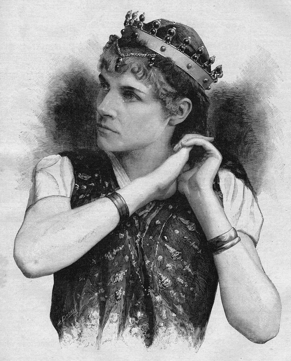 Rose Caron (1857-1930), cantora francesa no "Salammbo" de Louis Etienne Ernest Reyer, em 1892. de Unknown artist