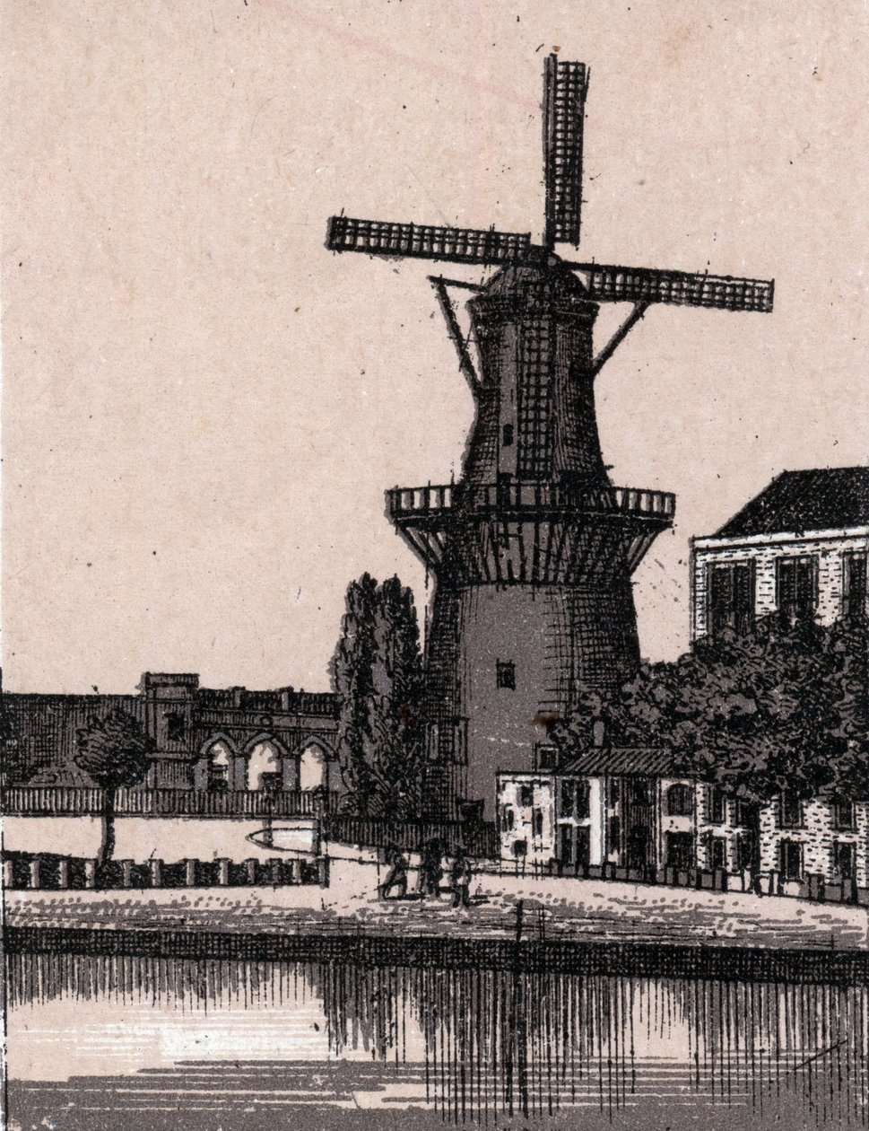 Roterdão, Holanda: Moinho de vento holandês. em "O mundo ilustra 168 vistas" Sem data (final do século XIX) de Unknown artist