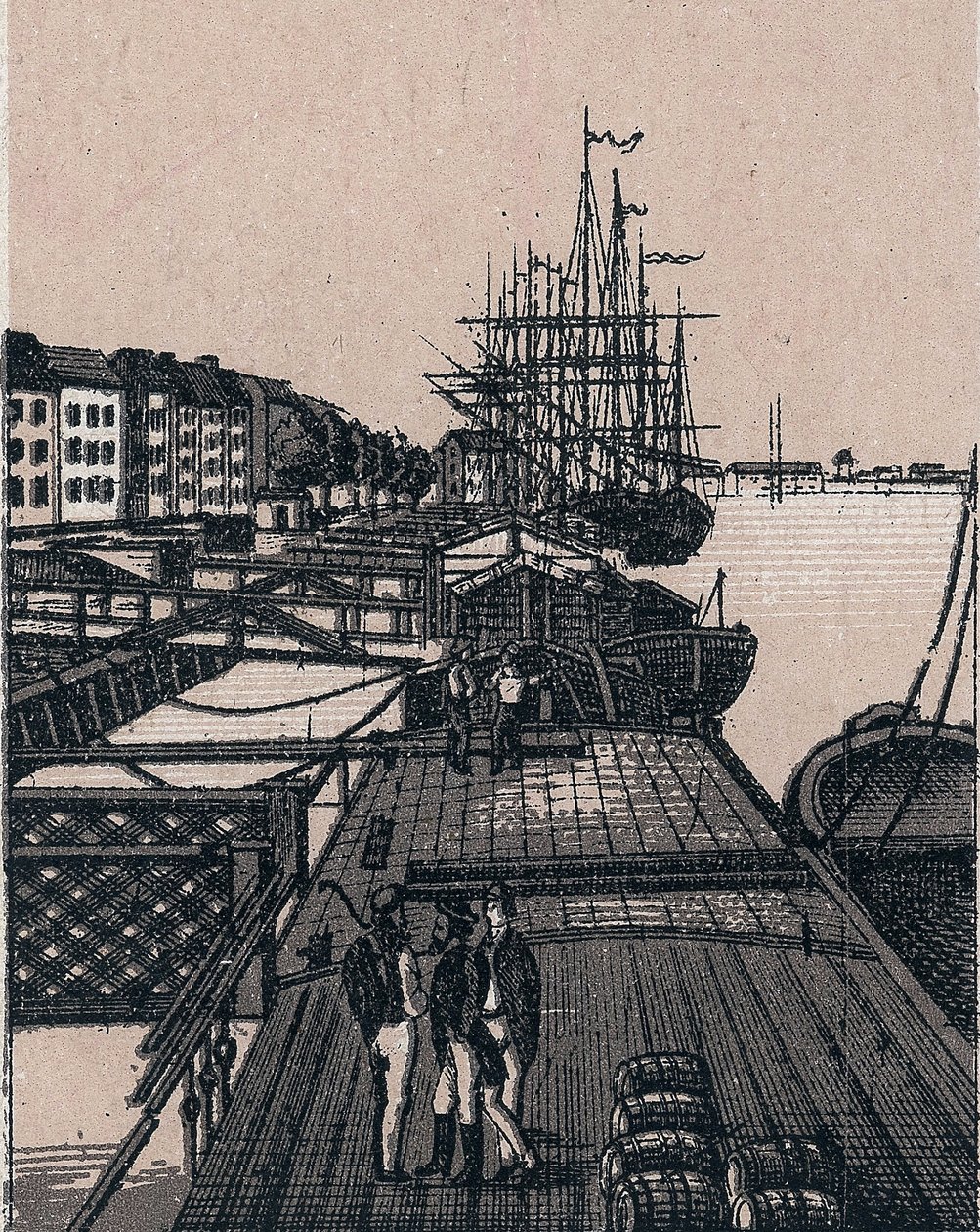 Roterdão, Holanda: vista do porto de Bollwerk. em "O mundo ilustra 168 vistas" Sem data (final do século XIX) de Unknown artist