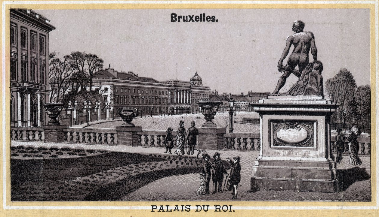 Palácio Real de Bruxelas, Bélgica. Cromolitografia do final do século XIX. de Unknown artist