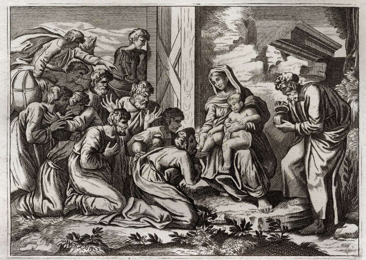 Bíblia de Royaumont, Novo Testamento: Adoração dos Reis Magos. de Unknown artist