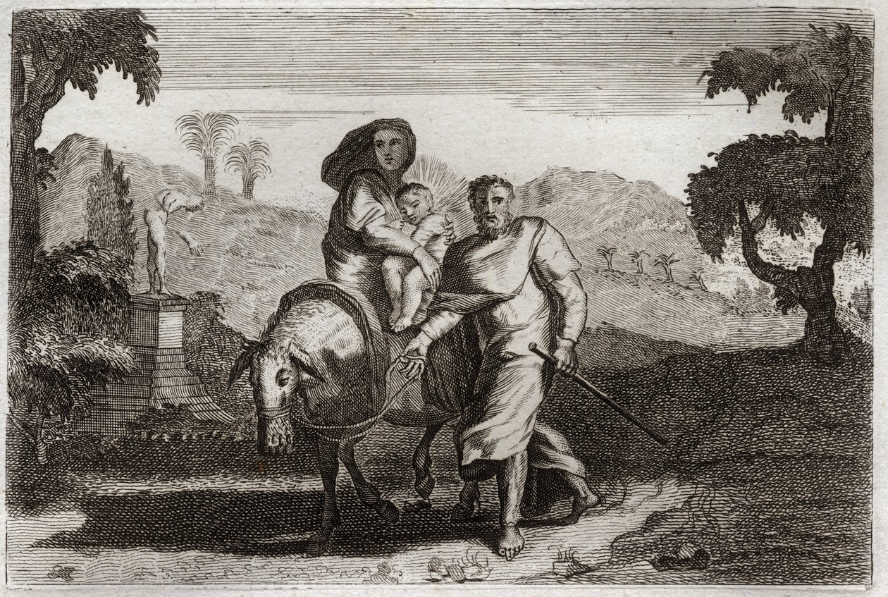Bíblia de Royaumont, Novo Testamento: Voo para o Egipto. de Unknown artist