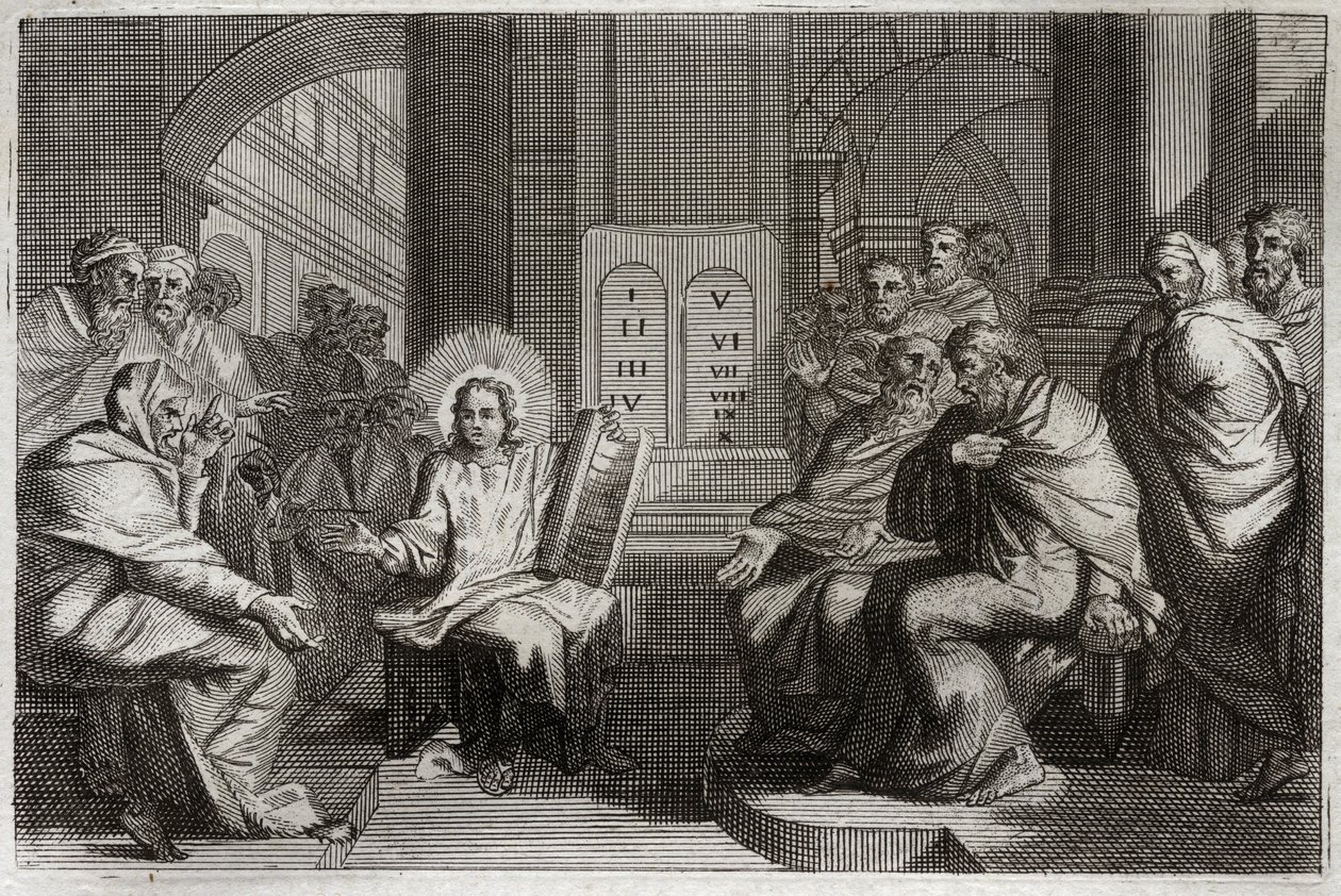 Bíblia de Royaumont, Novo Testamento: Jesus no Templo, entre os Doutores. de Unknown artist