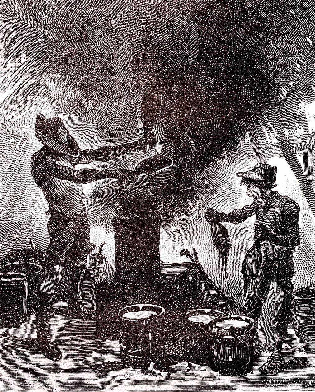Preparação ou vulcanização da borracha na floresta brasileira de Unknown artist