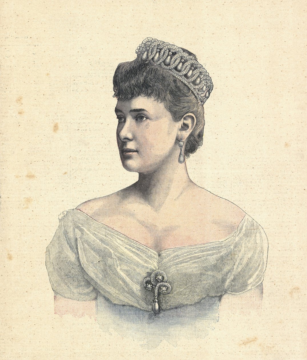 Rússia. Grã-Duquesa Maria Pavlovna da Rússia (1892). Gravura de Unknown artist