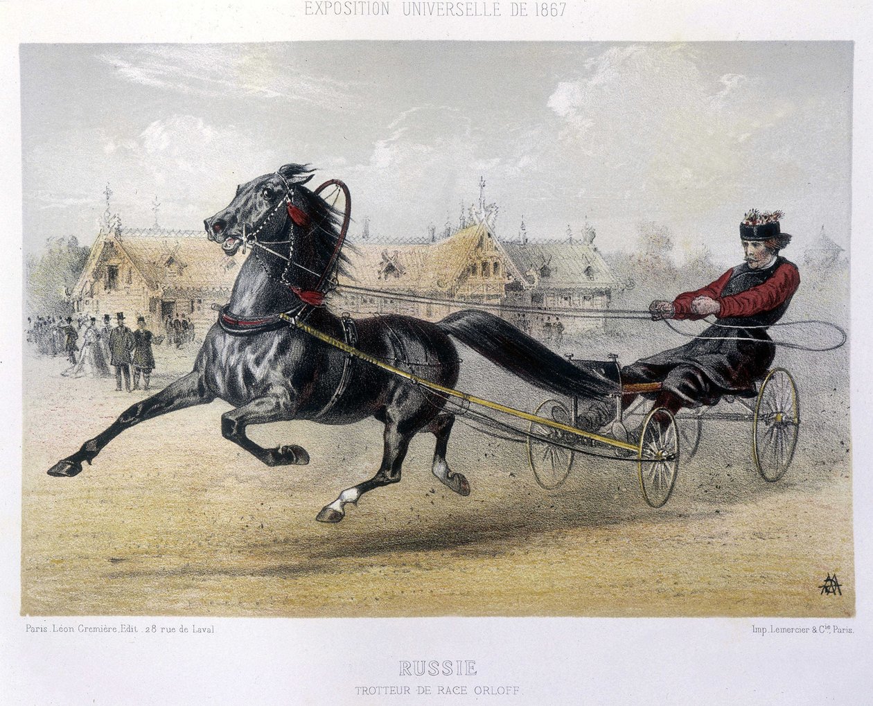 Rússia: Orloff trotter da raça - em "The Centaur" 1867 de Unknown artist