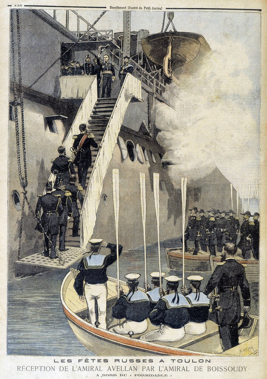 Festas russas em Toulon: recepção do Almirante Avellan pelo Almirante de Boissoudy - no "Le Petity Journal". de Unknown artist