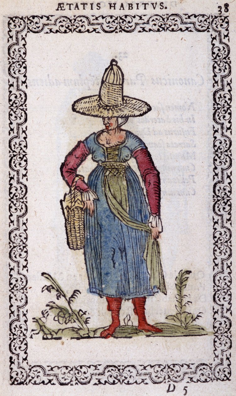 Mulher Rústica de Bresse - em "Habits et effigies" de Jean Sulperius de Unknown artist