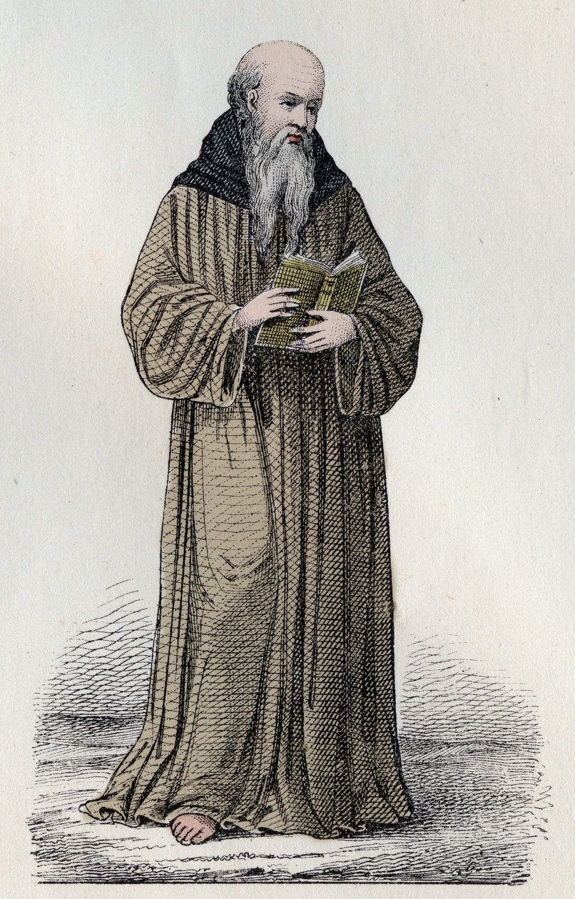 SAINT BONAVENTURE (1221-1274) Cardeal, teólogo e filósofo franciscano italiano - Retrato de São Boaventura (Giovanni da Fidanza ou Bonaventura de Bagnorea, cerca de 1220-1274), teólogo, doutor da Igreja (Doutor Seráfico). Gravura dos 19 de Unknown artist