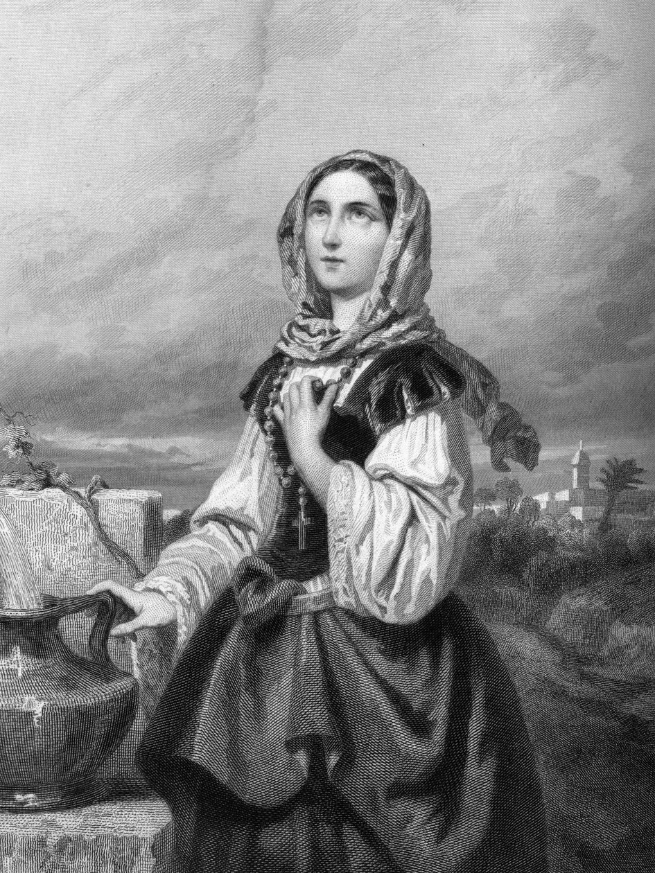 SAINT ROSE de LIMA Virgo (1586-1617) em" The Holy Women".1852 de Unknown artist