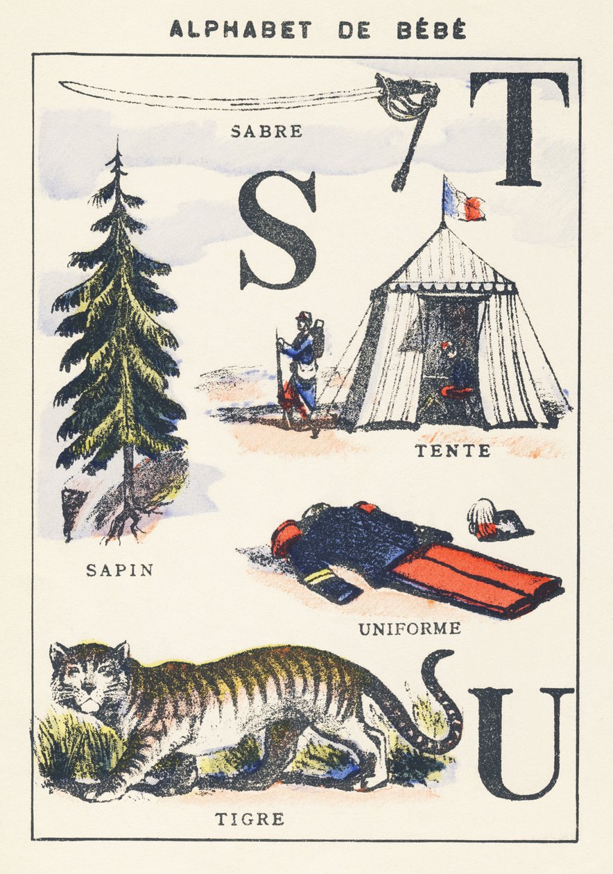 STU: sabre, abeto, tenda, tigre, uniforme de Unknown artist