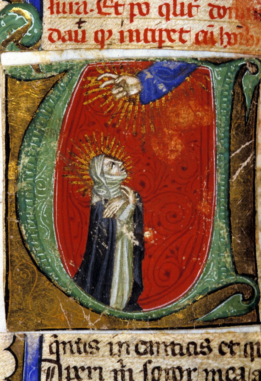 Santa Catarina de Siena (1347 - 1380) miniatura do século XV.Biblioteca nazionale Braidense. Milão de Unknown artist