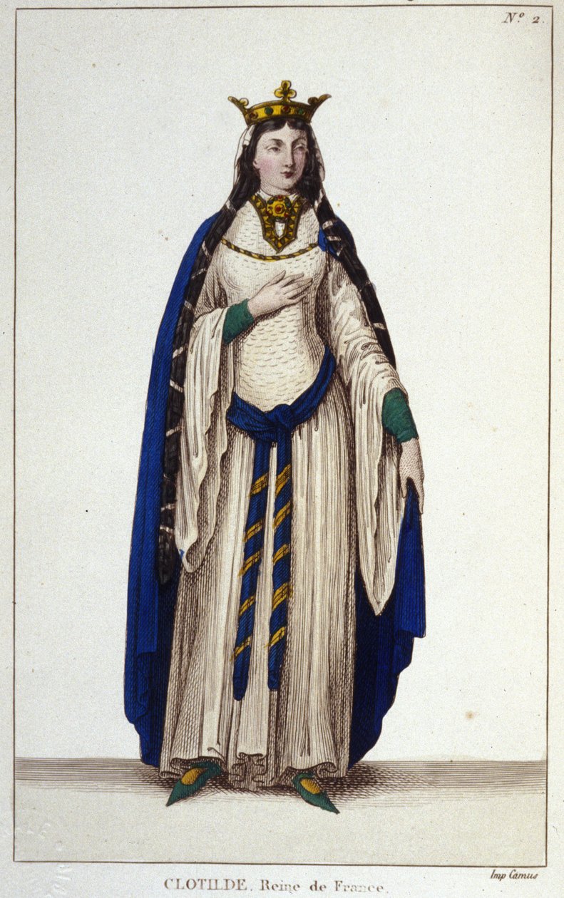 Santa Clotilde, Rainha dos Francos (v. 475-545), esposa de Clovis 1st. de Unknown artist