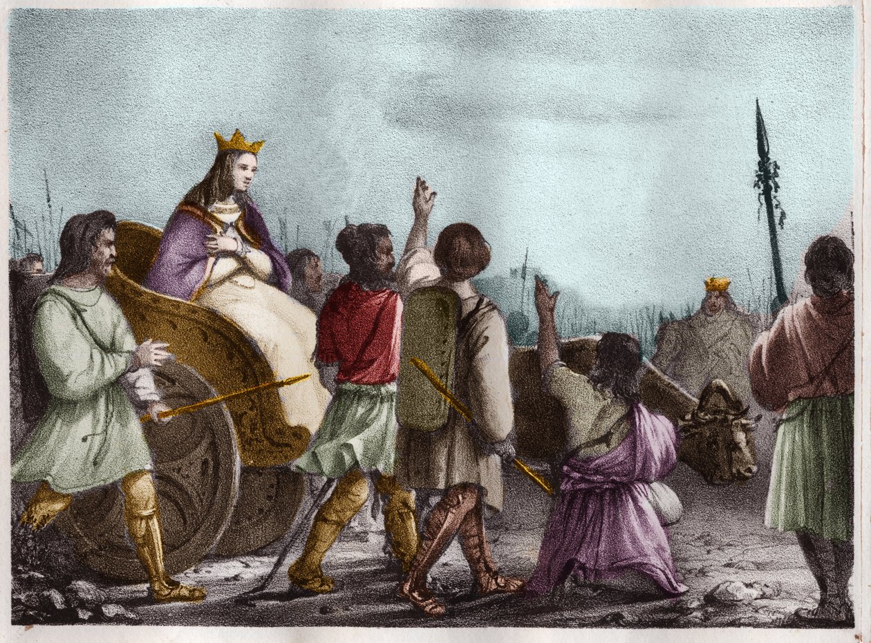 Santa Clotilde, Rainha dos Francos (v. 475-545), esposa de Clovis 1st. de Unknown artist