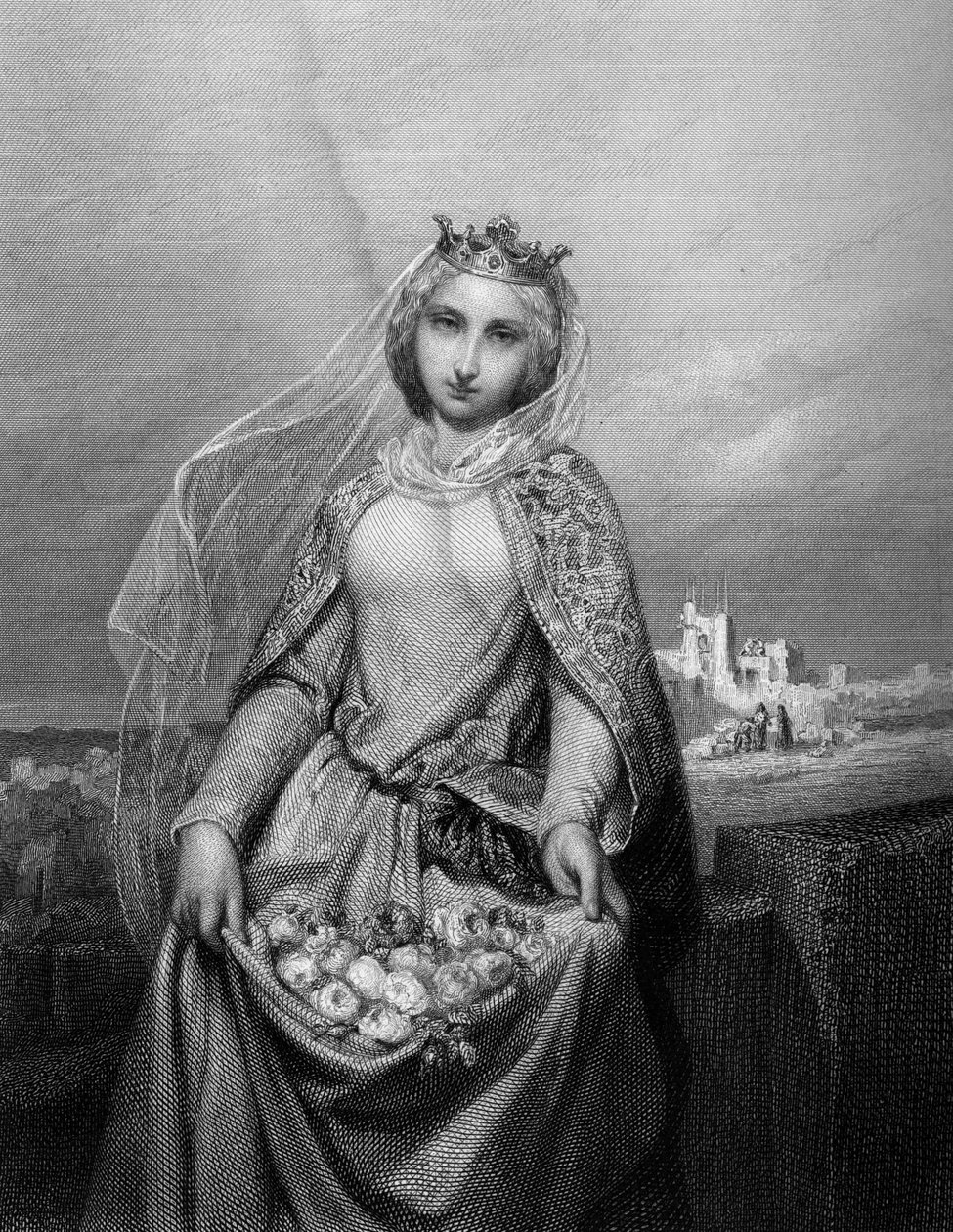Santa Elizabeth da Hungria. (1207 a 1231). em "The Holy Women".1852 de Unknown artist