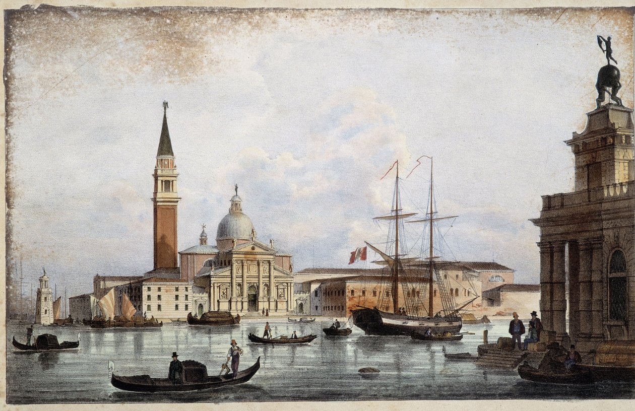 São Jorge - em "Álbum das principais vistas de Veneza", ilustração de Marco Moro, ed. Gio Brizeghel, v.1840 de Unknown artist
