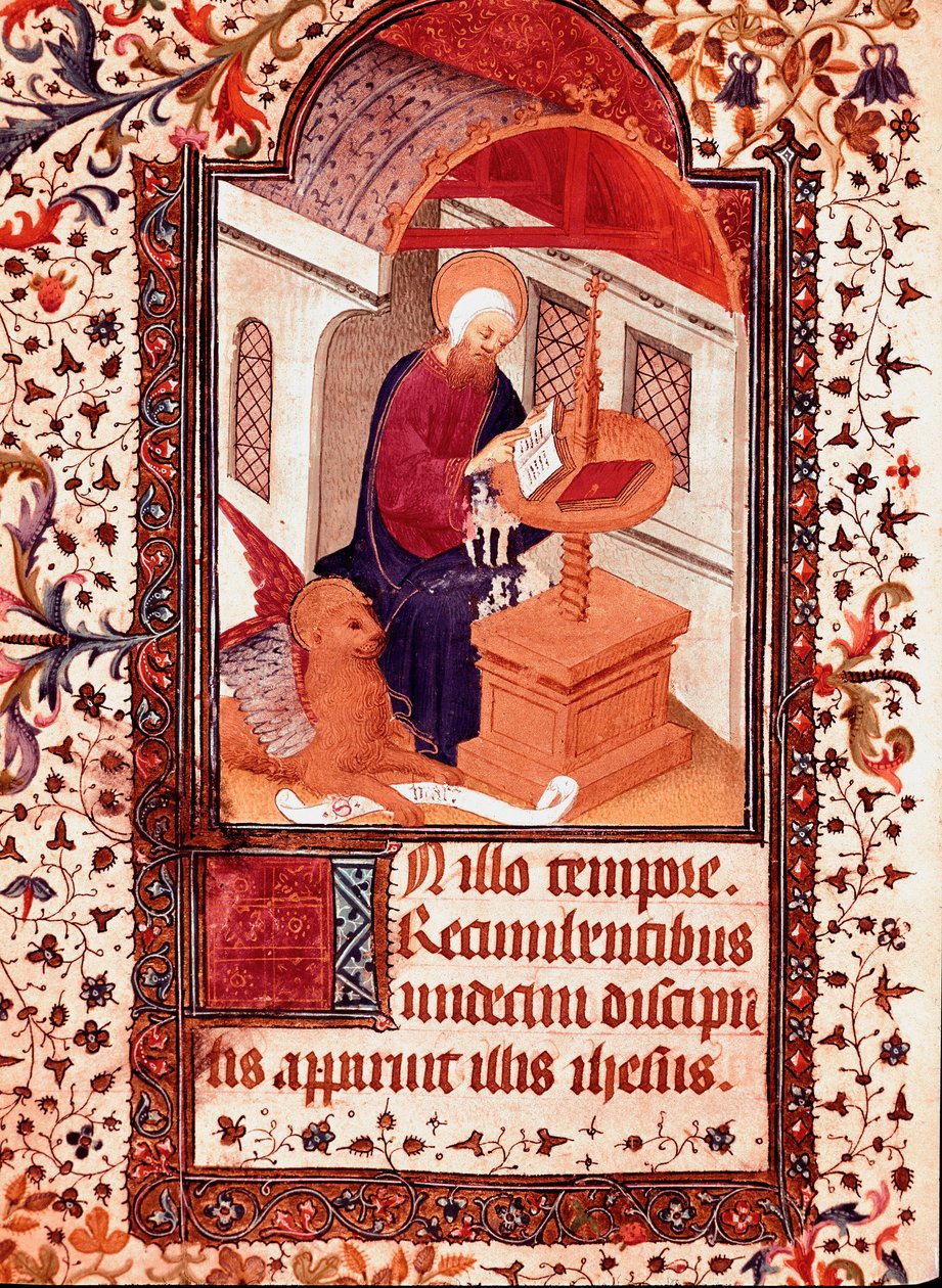 São Marcos Miniatura de "As Horas de Eduardo I (Duarte) de Portugal (1391-1438)" Lisboa do século XV, Torre do Tombo de Unknown artist