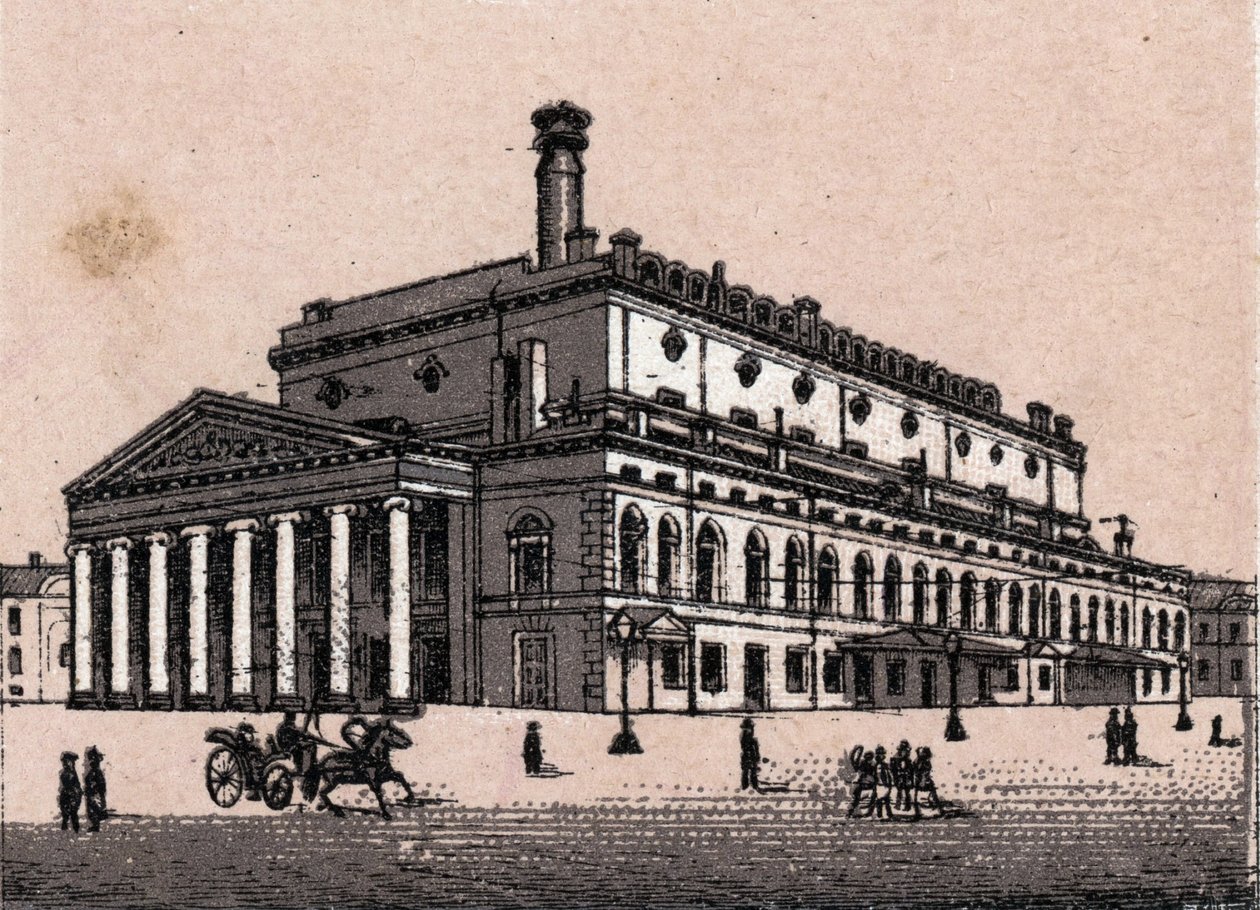 São Petersburgo, Rússia: vista do Grande Teatro de São Petersburgo em "O mundo ilustra 168 vistas" Sem data (finais do século XIX) de Unknown artist
