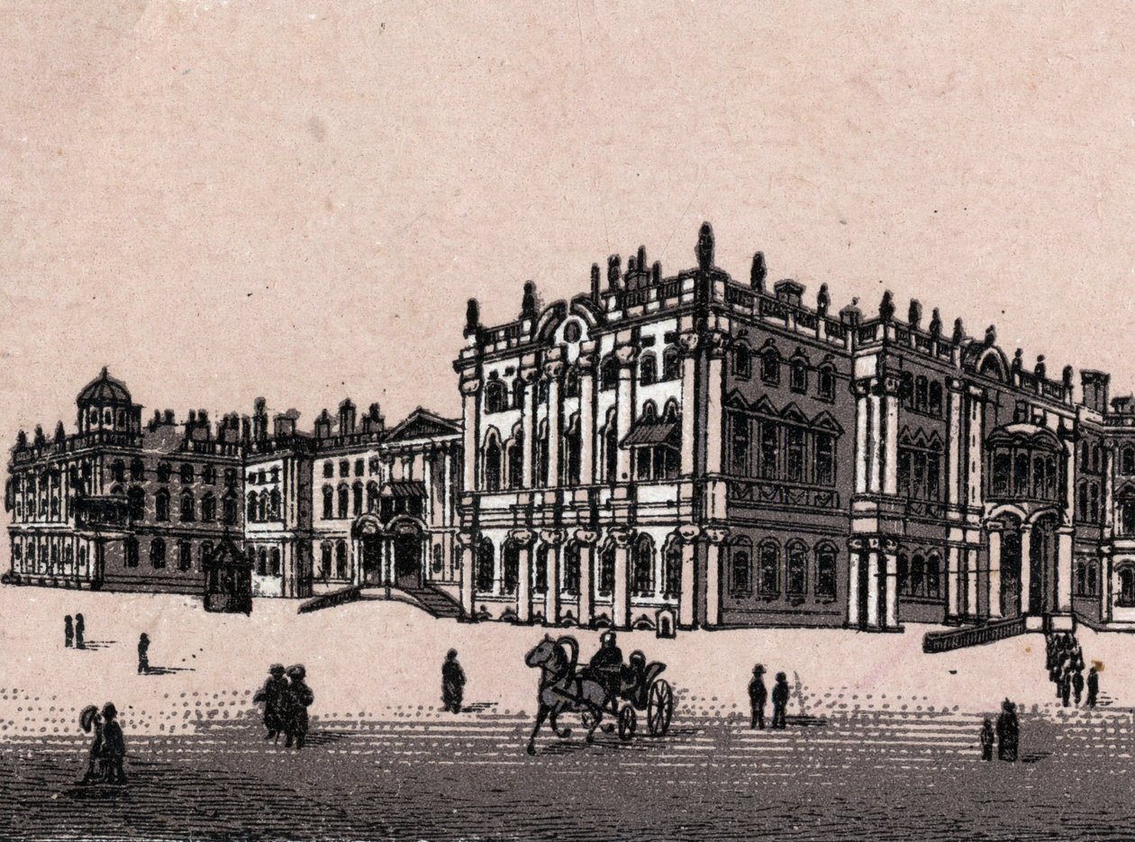 São Petersburgo, Rússia: vista do Palácio de Inverno em São Petersburgo. em "O mundo ilustra 168 vistas" Sem data (finais do século XIX) de Unknown artist