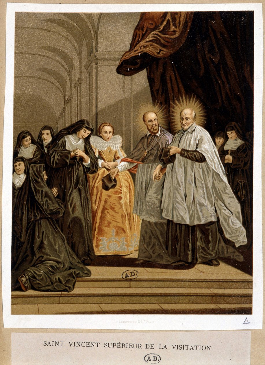 São Vicente de Paulo, superior da Visitação, Jeanne de Chantal - da ap. 18º quadro. de Unknown artist