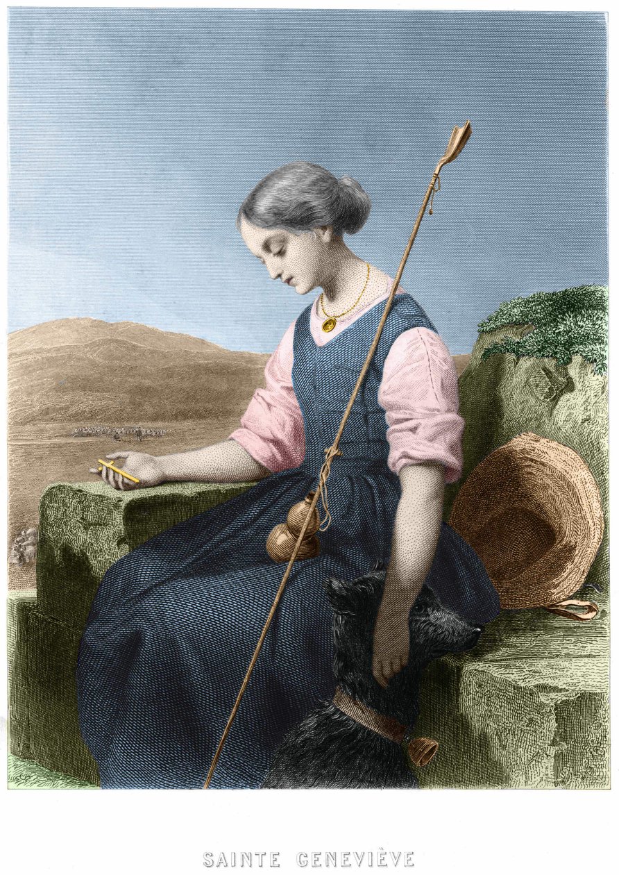 Sainte Geneviève, santa padroeira de Paris. de Unknown artist