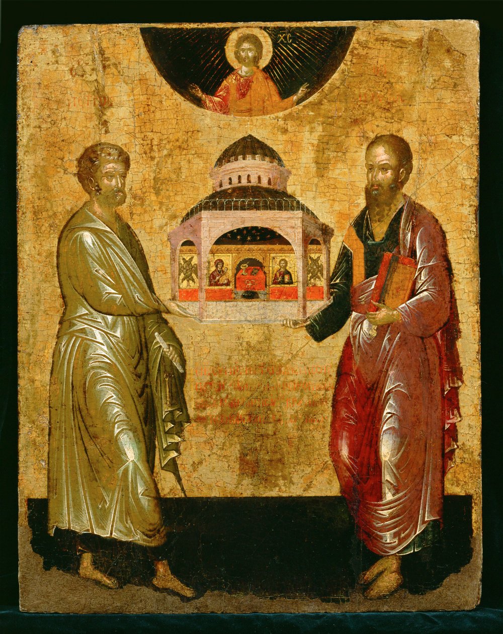 Os santos Pedro e Paulo apresentam uma igreja a Deus de Unknown Artist