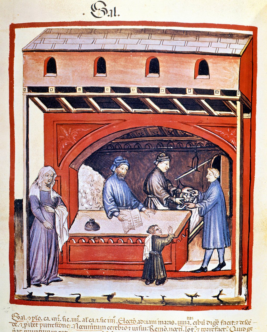 Venda de sal, extrato de Tacuinum Sanitatis de Unknown artist
