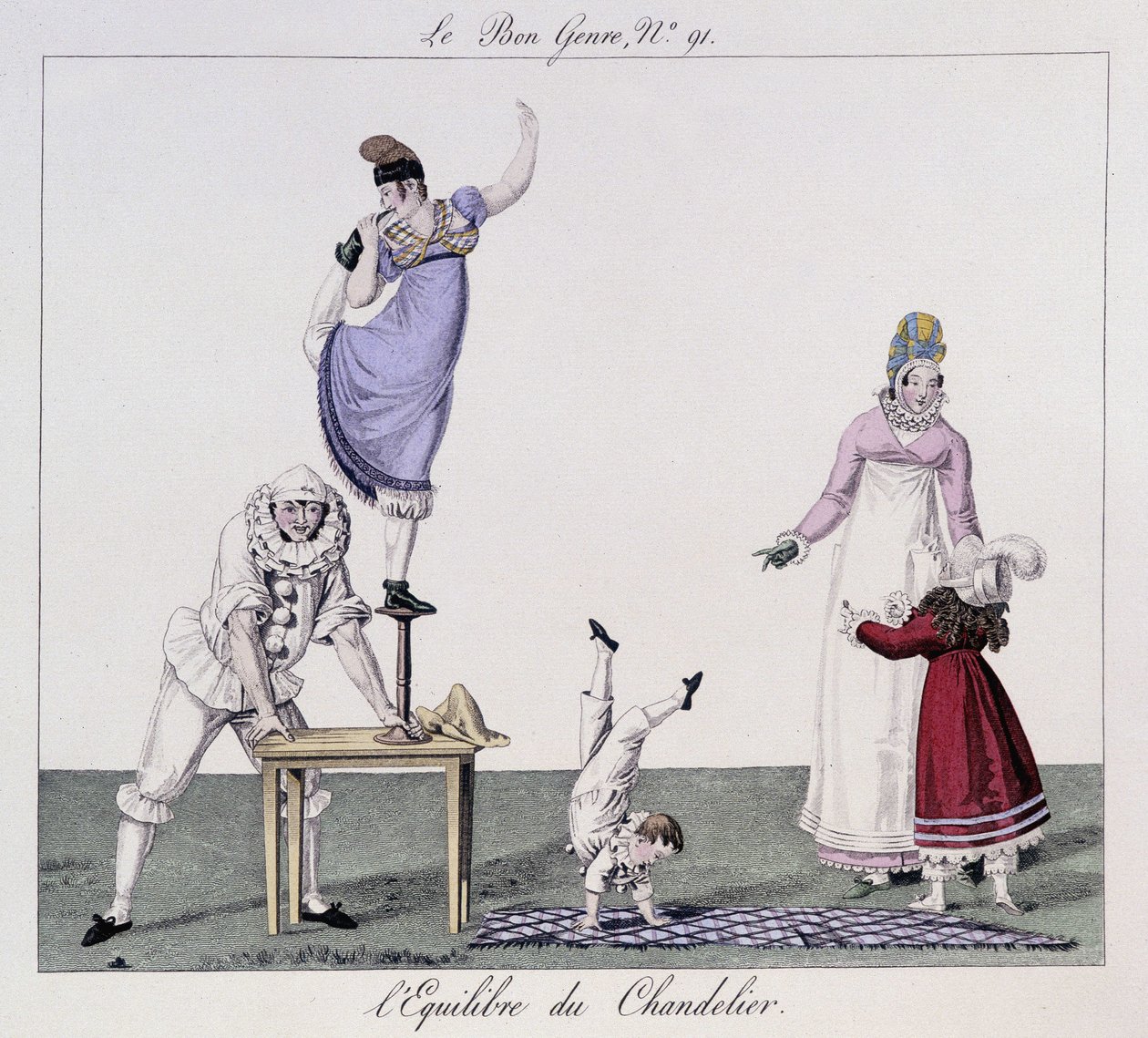 Saltimbancos: Balanço do candelabro - em "O bom género", Deb. Século XIX de Unknown artist