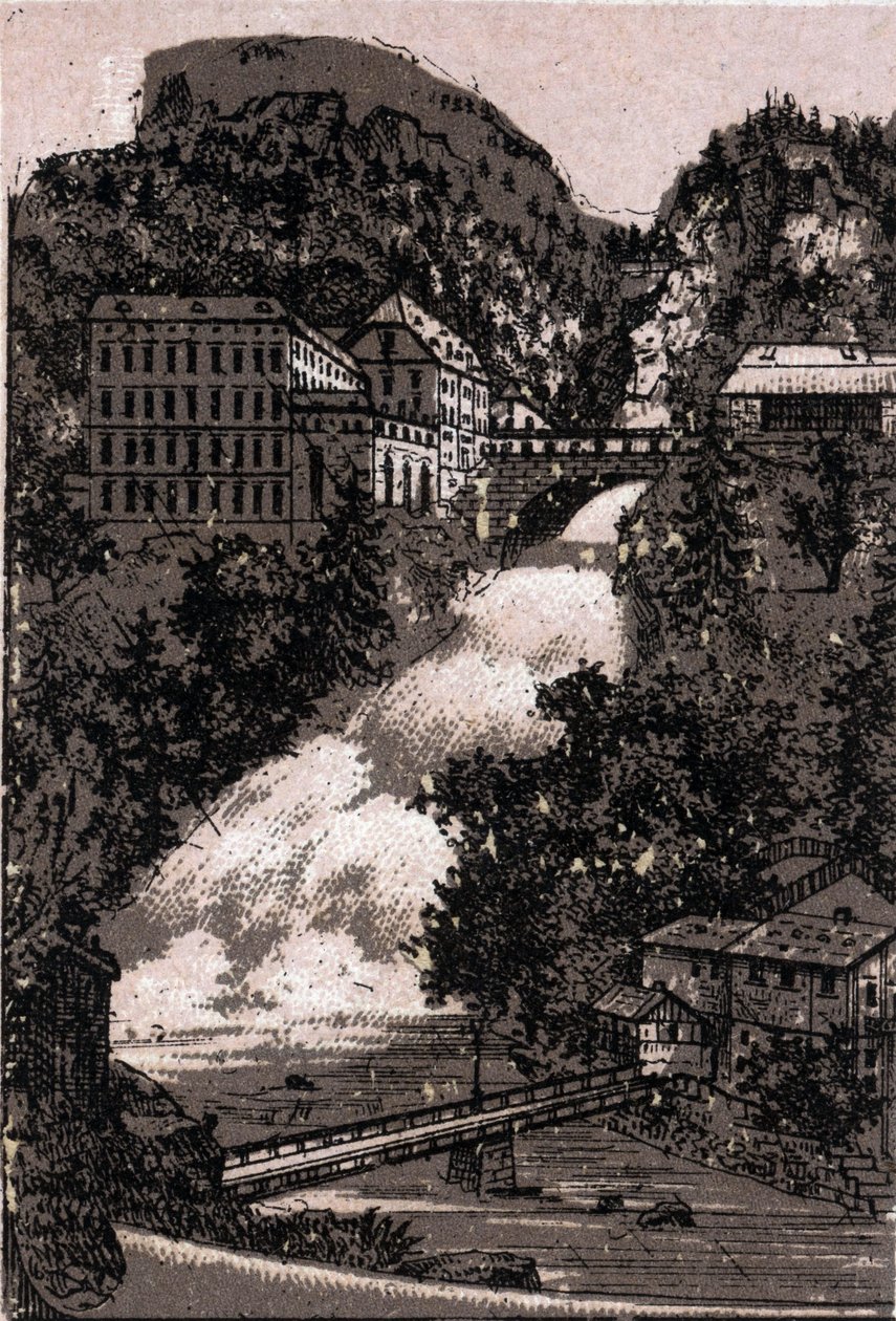 Salzkammergut, Áustria: vista do vale de Gastein. em "O mundo ilustra 168 vistas" Sem data (final do século XIX) de Unknown artist