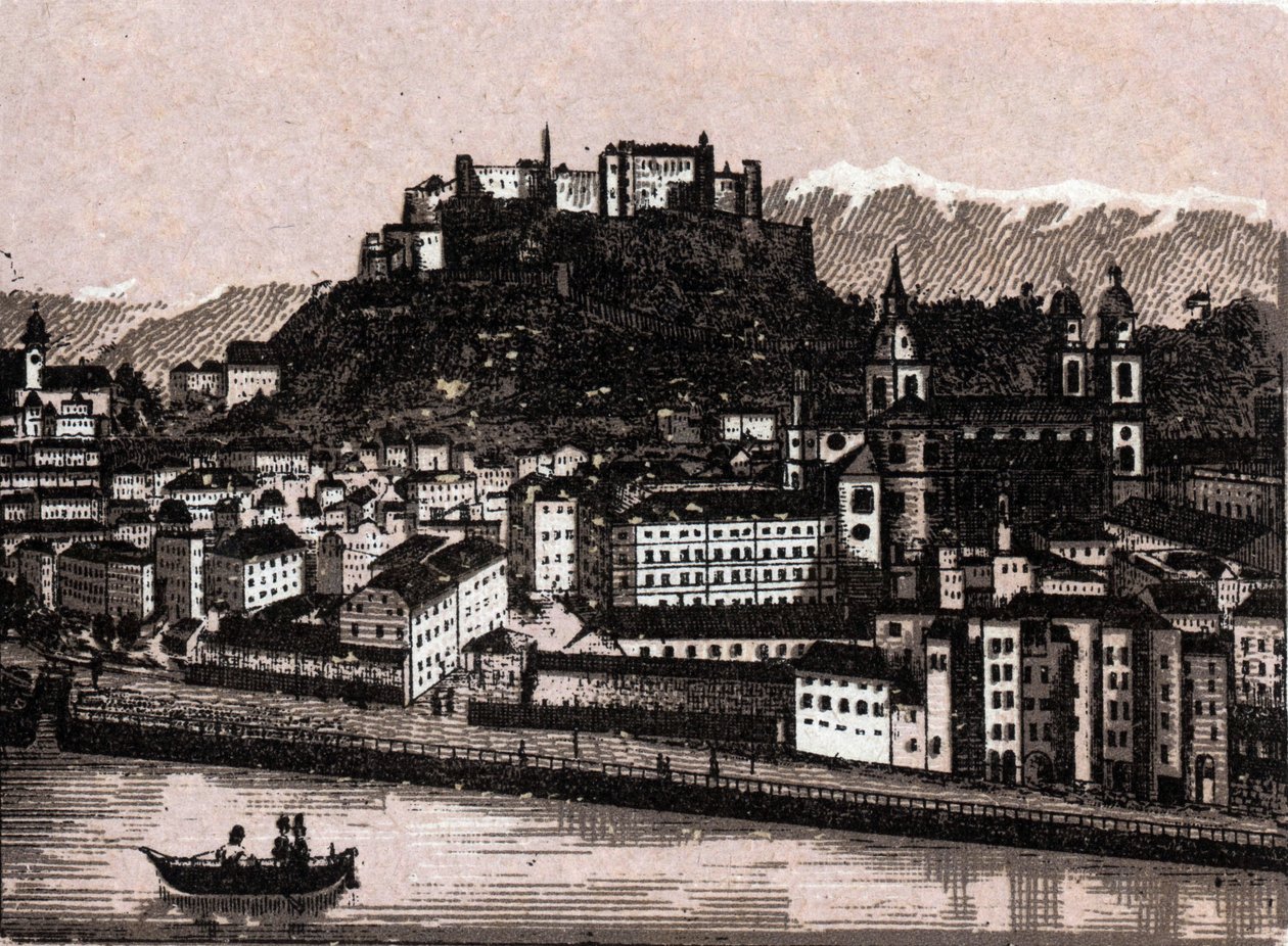 Salzkammergut Region, Austria: salzburg von kapuzinergarten. in "The world illustrates 168 views" Undated (final do século XIX) de Unknown artist