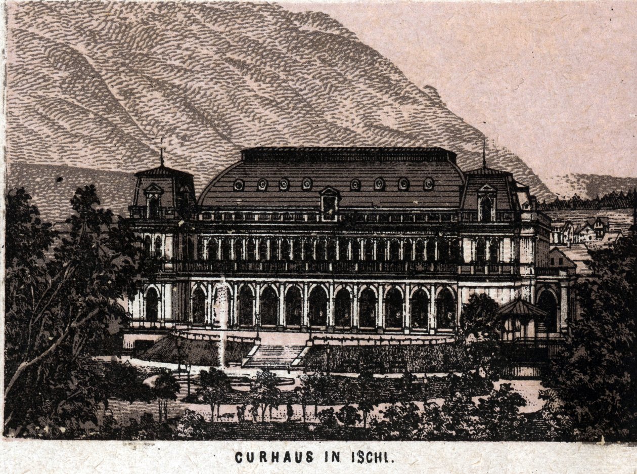 Região de Salzkammergut, Áustria: vista do Curhaus em Ischl. "O mundo ilustra 168 vistas" Sem data (final do século XIX) de Unknown artist