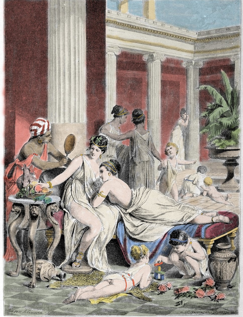 Sapho (Sappho) e seus companheiros. de Unknown artist