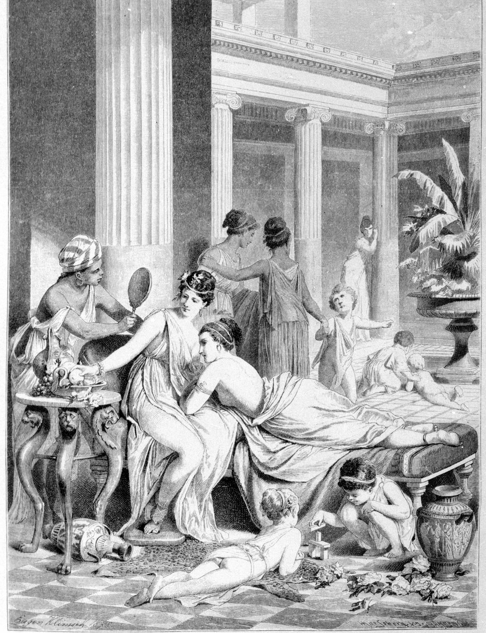 Sapho (Sappho) e seus companheiros. de Unknown artist
