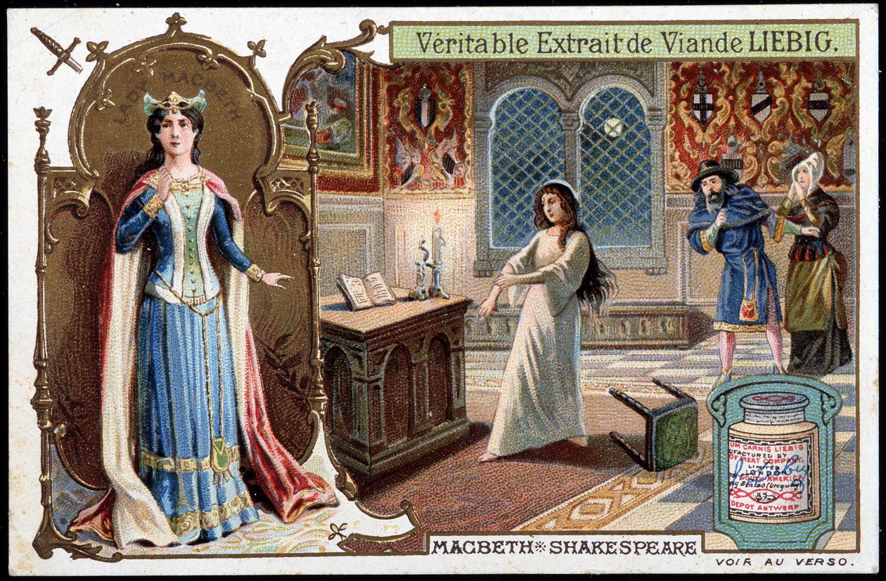 Cena de "Macbeth" de Shakespeare - chromo, final do século XIX de Unknown artist