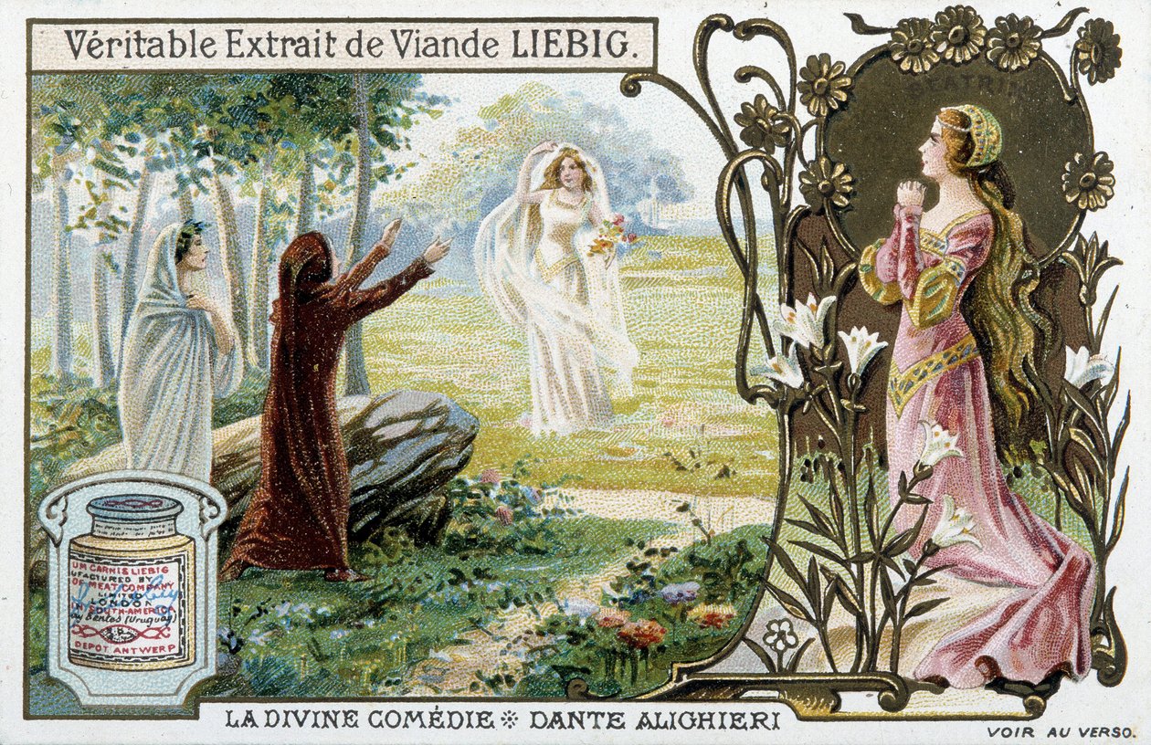 Cena da Divina Comédia de Dante - Chromo. Liébig, final do século XIX de Unknown artist