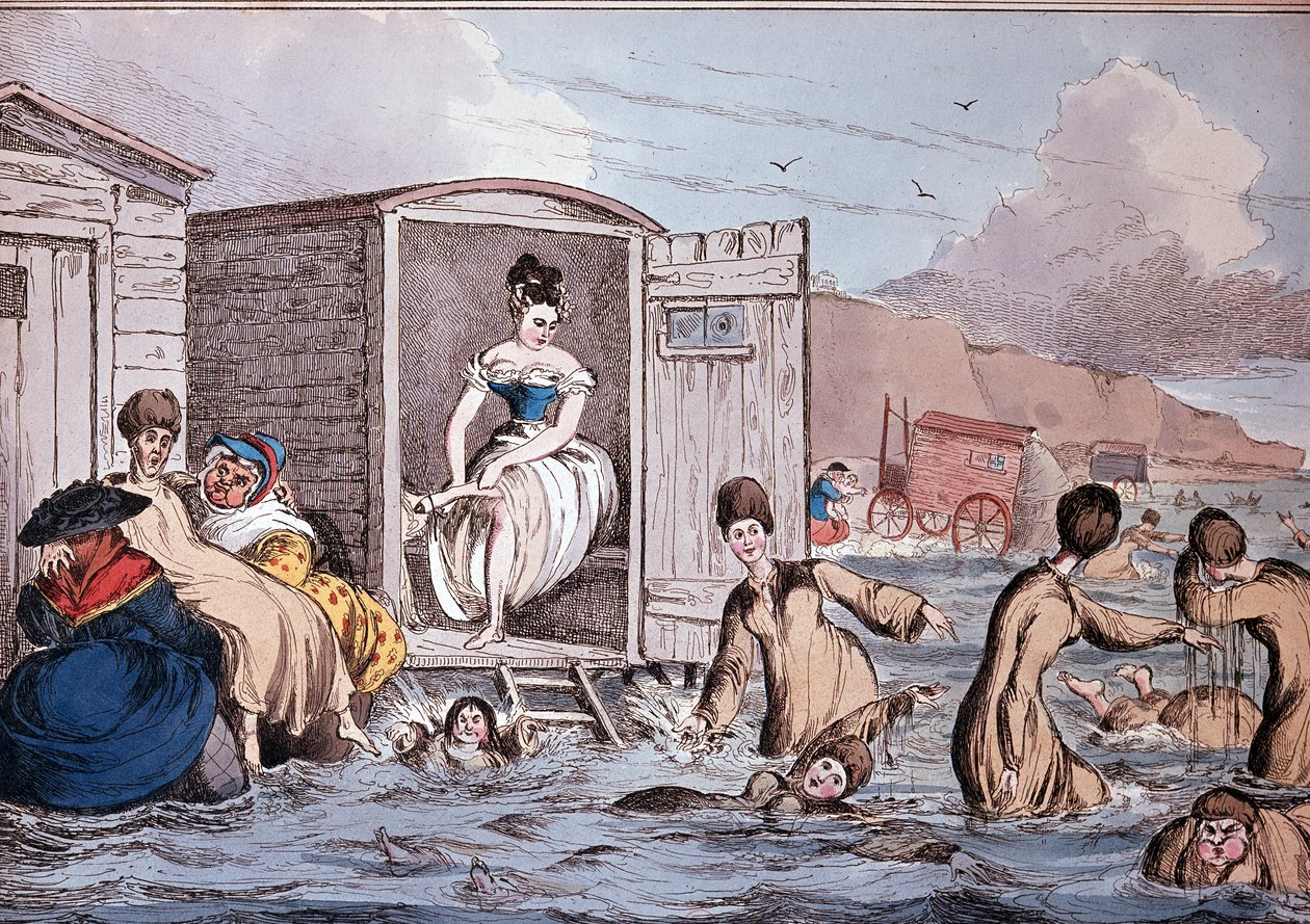 Banhos de mar em Brigthton - Século XIX, B.N. de Unknown artist
