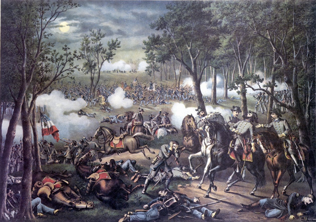 Guerra de Secessão (ou Guerra Civil Americana) (1861 - 1865): Campanha Chancellorsville: Batalha de Chancellorsville (Virgínia) 30 de abril - 06 de maio de Unknown artist