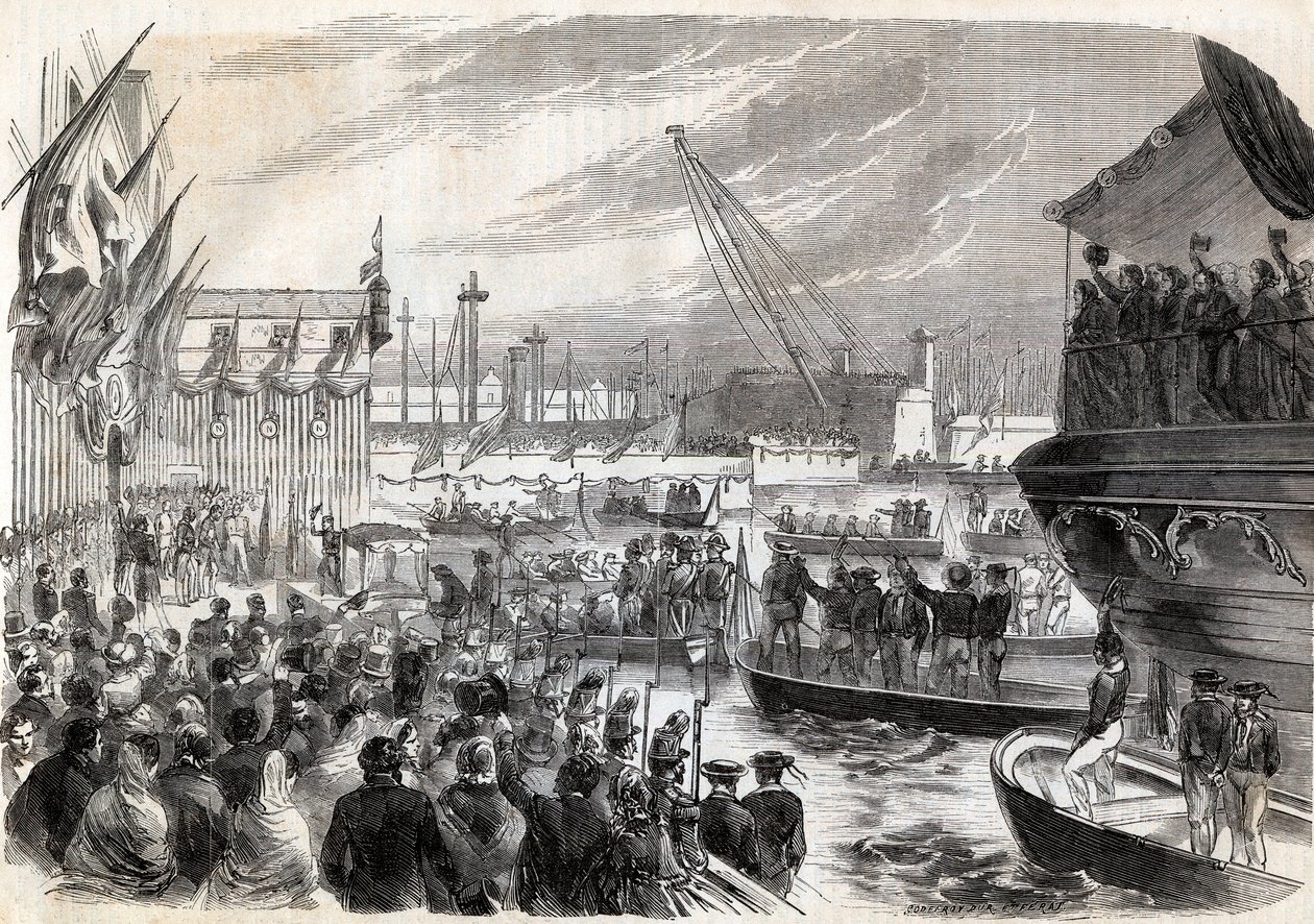 Segunda Guerra da Independência Italiana, Campanha Italiana de 1859: Napoleão III (1808-1873) no Porto de Genes 12/05/1859 - Chegada dos franceses em Génova, 12 de Maio de Unknown artist