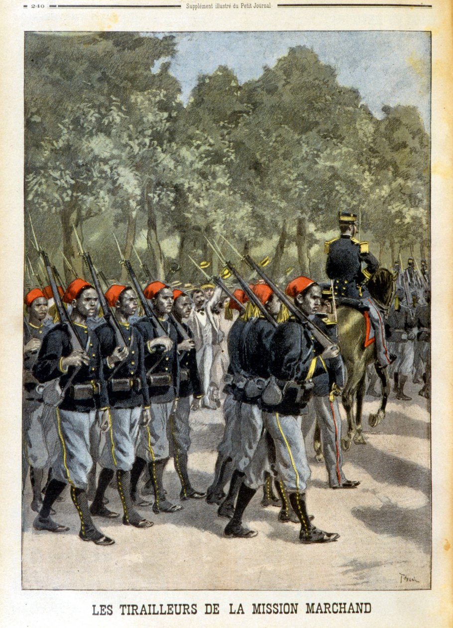 Os Tirailleurs Senegaleses da Missão Marchand em Paris - no "Le petit journal" de 23/07/1899 de Unknown artist