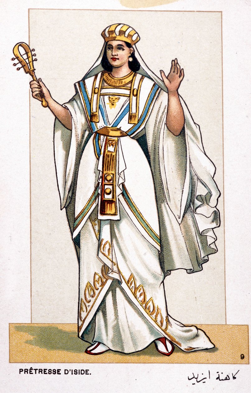 Série de cromolitógrafos de trajes de ópera por ocasião da primeira representação de Aida por Giuseppe Verdi: a pré-estreia de Iside. 1872 de Unknown artist