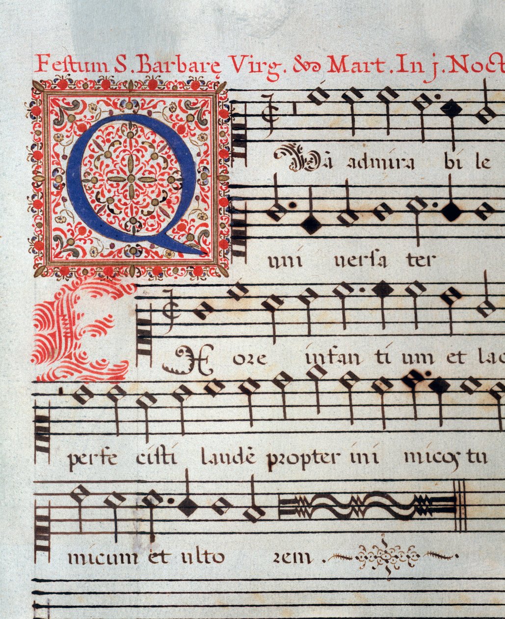Página de música de uma obra sagrada de Giovanni Giacomo Gastoldi de Unknown artist